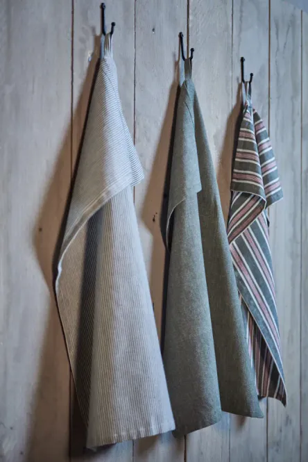 Hovedbilde Kjøkkenhåndkle Smale striper Grønt