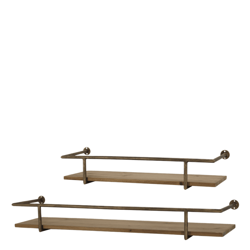 Hylle tre/metall Sett 2 stk