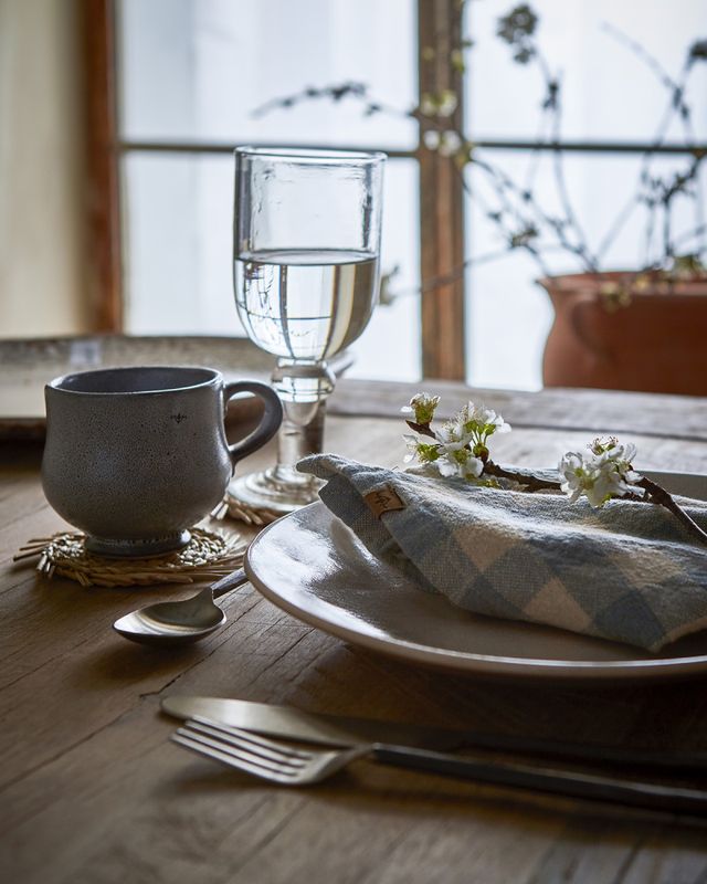 INGRID Serviett, Blå/elfenben